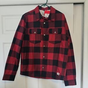 New Northface Sherpa Lined Plaid Jacket Men's Size Medium